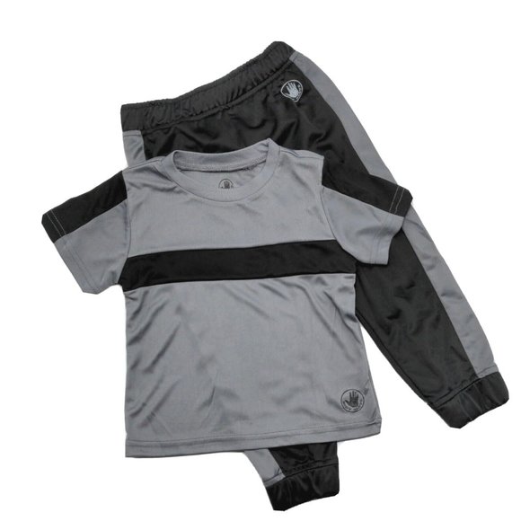 Body Glove Two Piece Set T Shirt and Pants Size Boys 4T Gray Black Tricot Active - Picture 1 of 10